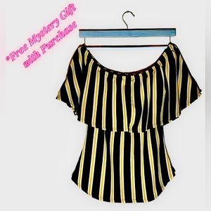 Vibe Sportswear Striped Top, Large